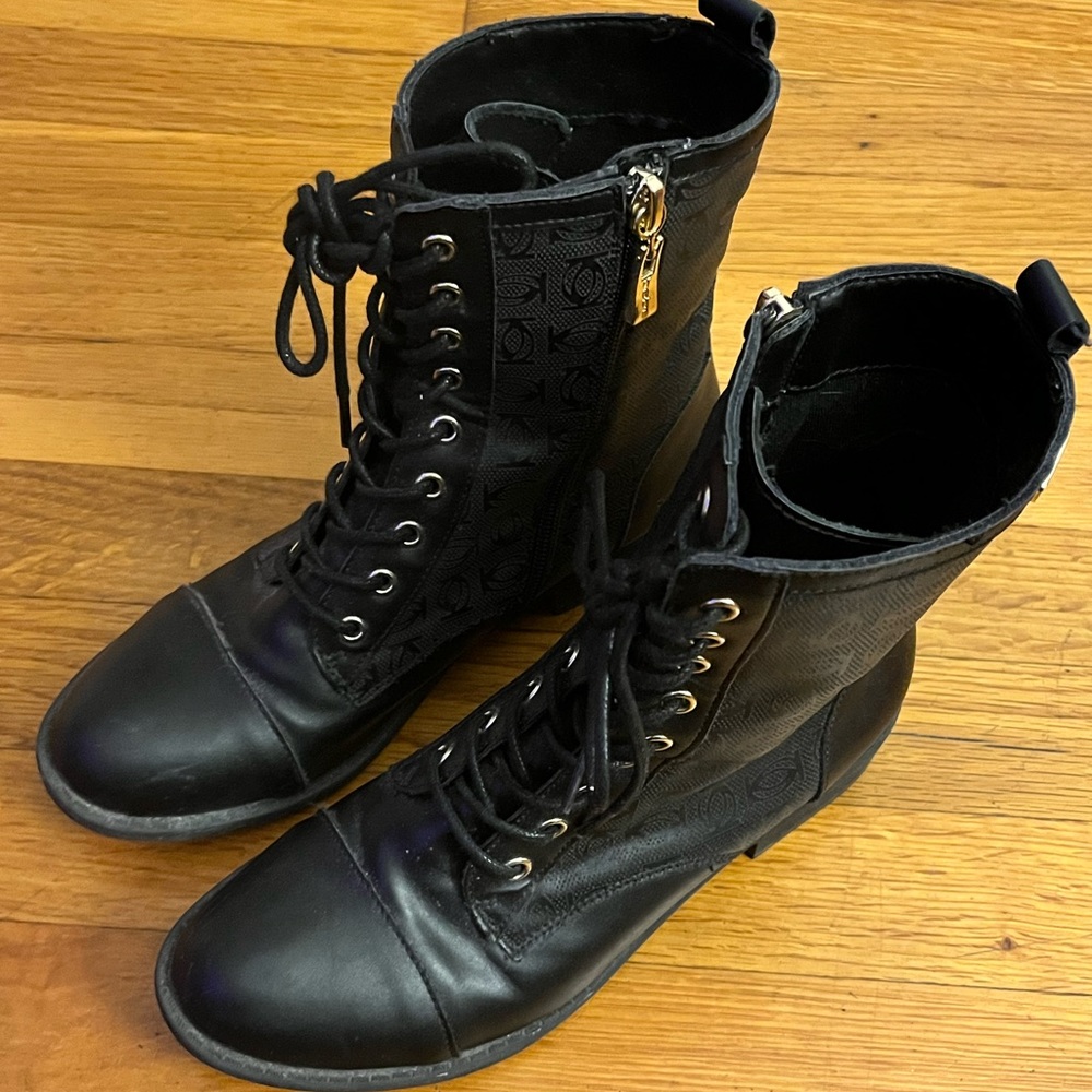 Bebe Zipper Combat Boots